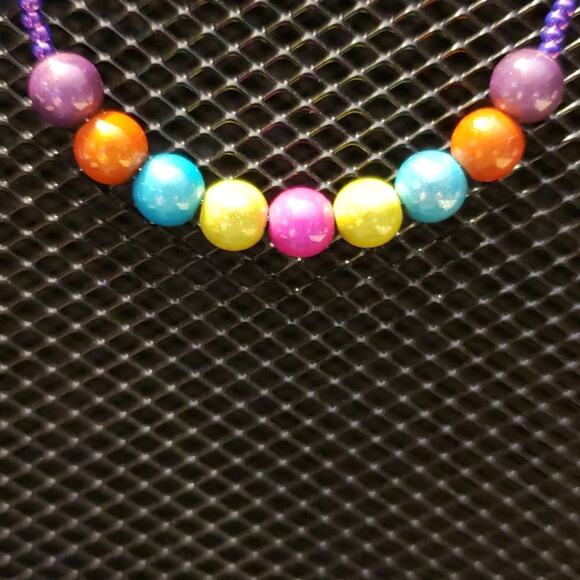 Rainbow beaded hoop earrings - Picture 5 of 7